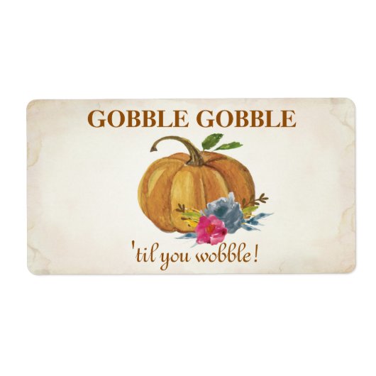  Oranje pompoenThanksgiving Gift Etiket (Voorkant)