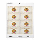Oranje pompoenThanksgiving Gift Etiket (Full Sheet)