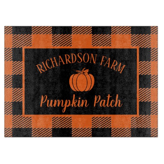 Oranje pompoenvanger Halloween Herfst Snijplank (Voorkant)