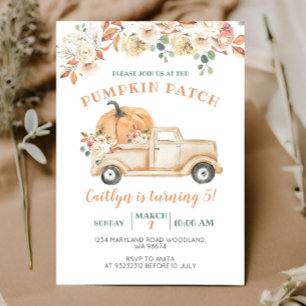 Oranje pompoenwagen - Patch 5e verjaardag Kaart