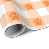 Oranje Poot Print Pattern – Schattigee Pet Lover D Cadeaupapier (Rol Hoek)