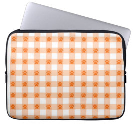 Oranje Poot Print Pattern – Schattigee Pet Lover D Laptop Sleeve