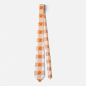 Oranje Poot Print Pattern – Schattigee Pet Lover D Stropdas (Voorkant)