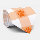Oranje Poot Print Pattern – Schattigee Pet Lover D Stropdas (Opgerold)
