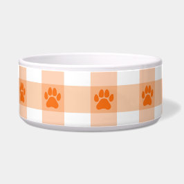 Oranje Poot Print Pattern – Schattigee Pet Lover D Voerbakje