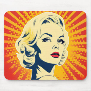 Oranje Pop Art Blonde Muismat