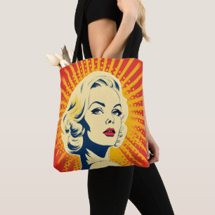 Oranje Pop Art Blonde Tote Bag