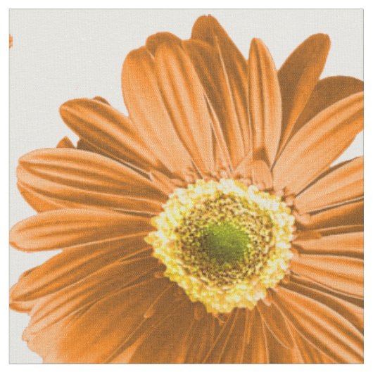 Oranje Pop Daisy Pattern Stof (Close Up)
