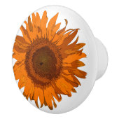 Oranje Pop zonnebloem Keramische Knop (Rechts)