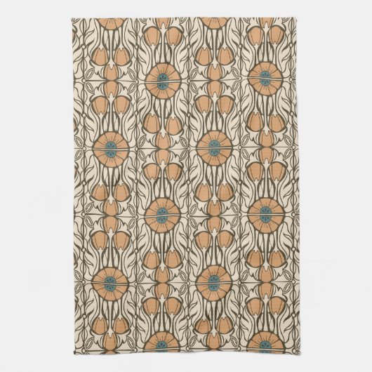 Oranje Poppies-Arts en Ambachten Keukenhanddoeken (Verticaal)