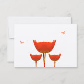 Oranje Poppies & Bumble Bees Bruiloft Kaart (Achterkant)