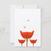 Oranje Poppies & Bumble Bees Bruiloft RSVP Kaart (Achterkant)