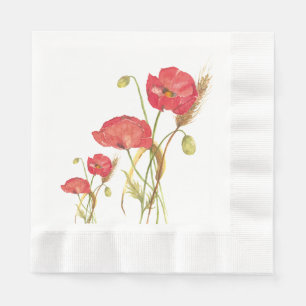Oranje Poppies Cocktail servet