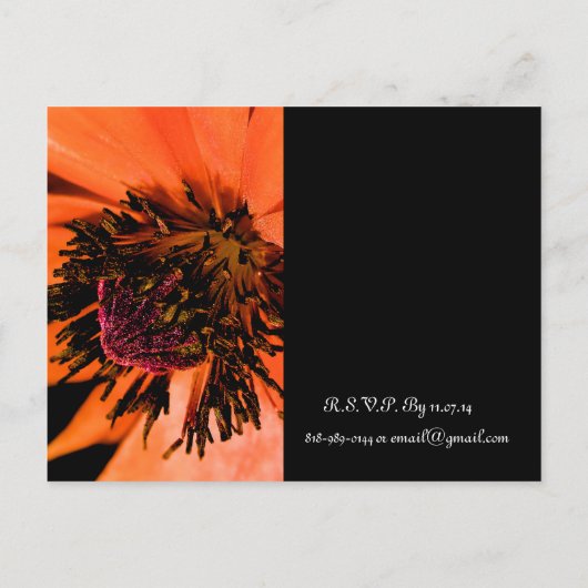 Oranje Poppies Huwelijksuitnodigingen en gunsten Uitnodiging Briefkaart (Achterkant)