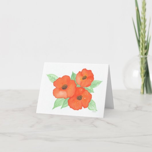 Oranje Poppies kleine notitiekaarten (Voorkant)