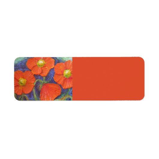 Oranje Poppies Retouradres Label (Voorkant)