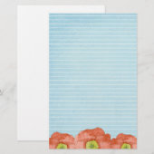 Oranje Poppies Waterverf Lined Letter Schrijven Briefpapier (Voorkant / Achterkant)