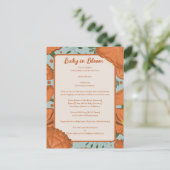 Oranje Poppy Baby Bloom Douche Uitnodiging (Staand voorkant)