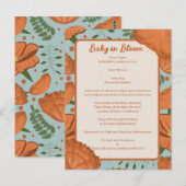 Oranje Poppy Baby Bloom Douche Uitnodiging (Voorkant / Achterkant)