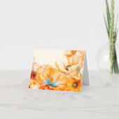 Oranje Poppy Bloom vrijgezellenfeest dank u Kaart (Achterkant)