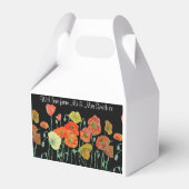 Oranje Poppy Floral Wedding Cake Favor Box Bedankdoosjes (Achterkant)