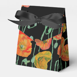 Oranje Poppy Floral Wedding Cake Favor Box Bedankdoosjes