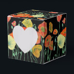 Oranje Poppy Floral Wedding Cake Favor Box Bedankdoosjes<br><div class="desc">Oranje papaver op zwarte bloemen Wedding Cake Favor Boxes. Ontworpen van een van mijn waterverf schilderijen.</div>