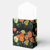 Oranje Poppy Floral Wedding Cake Favor Box Bedankdoosjes (Geopend)