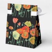 Oranje Poppy Floral Wedding Cake Favor Box Bedankdoosjes (Achterkant)