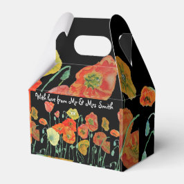 Oranje Poppy Floral Wedding Cake Favor Box Bedankdoosjes