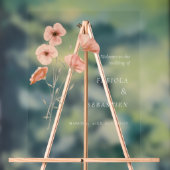 Oranje Poppy Flower Botanical Wedding Welkomstbord Acryl Bord (Neutraal)