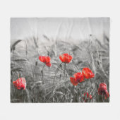 Oranje Poppy Flower Field minimalistische fotograf Fleece Deken (Voorkant (Horizontaal))
