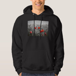 Oranje Poppy Flower Field minimalistische fotograf Hoodie