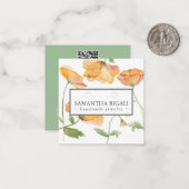 Oranje Poppy Flower Ketting Oorbellen Display Notitiekaartje (Voorkant / Achterkant in situ)