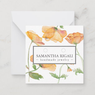 Oranje Poppy Flower Ketting Oorbellen Display Notitiekaartje