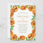 Oranje Poppy Flower Wedding Kaart (Voorkant)