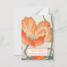 Oranje Poppy - vakantieverhuur Gasteninformatie Notitiekaartje