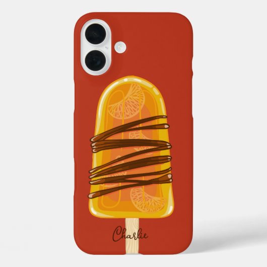 Oranje Popsicle telefoonhoesjes met eigen naam Case-Mate iPhone Case (Achterkant)