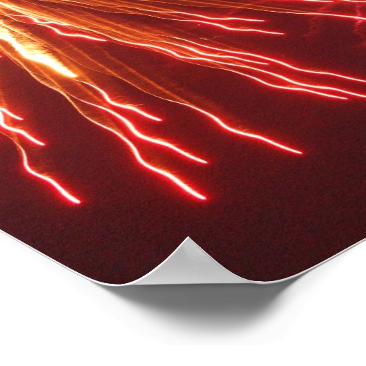 Oranje poster Fireworks (Hoek)