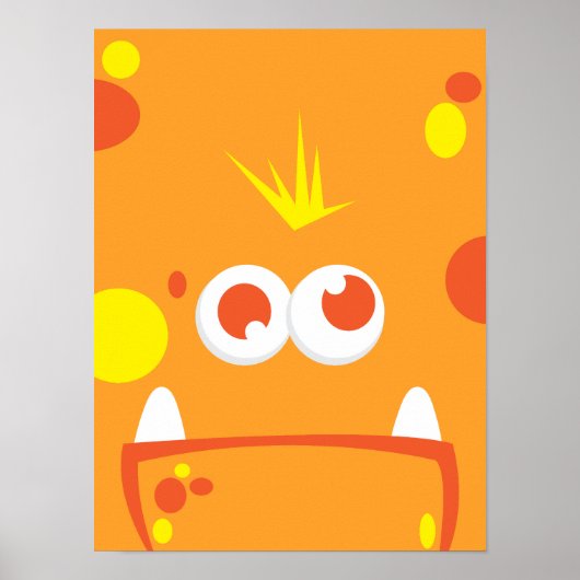 Oranje Poster monster Face Print (Voorkant)