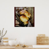 Oranje Poster voor paddenstoelen (Keuken)