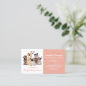 Oranje poten Waterverf honden Visitekaartje (Staand voorkant)