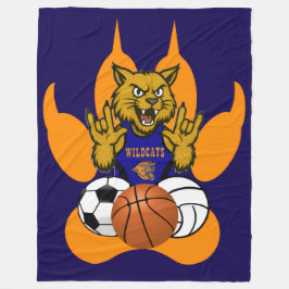Oranje poten Wildcats houden van sport Fleece Deken
