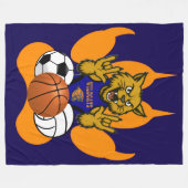 Oranje poten Wildcats houden van sport Fleece Deken (Voorkant (Horizontaal))