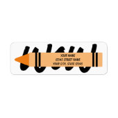 Oranje potlood retour adreslabels etiket (Voorkant)