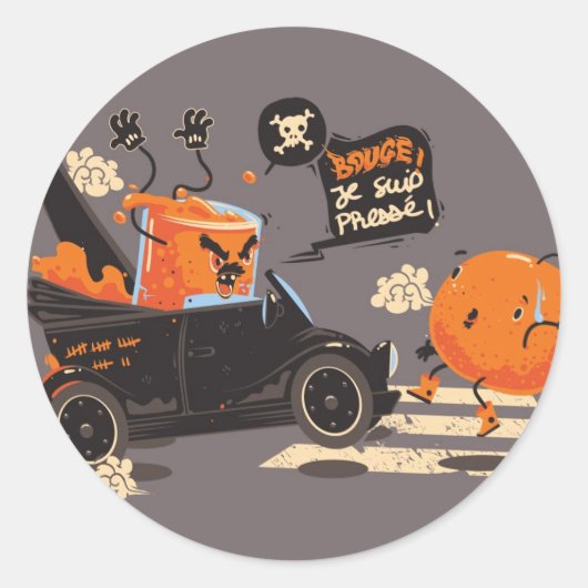 Oranje pressée ronde sticker (Voorkant)