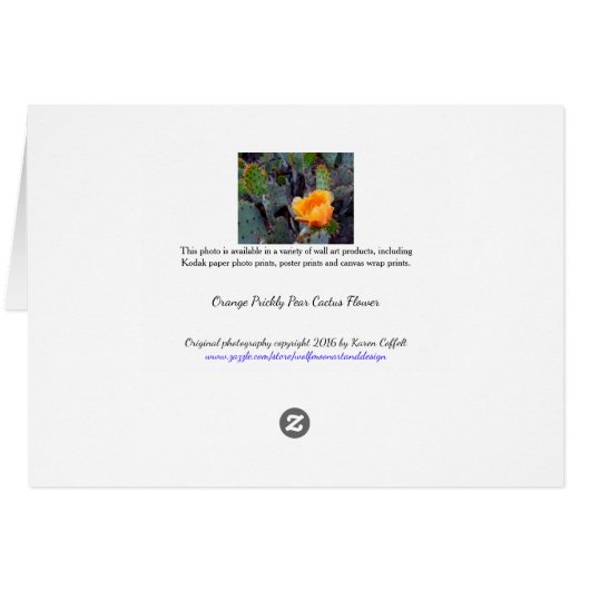 Oranje Prickly Pear Cactus Blossom Moederdag (Achterkant Horizontaal)