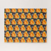 Oranje Prickly Pear Cactus Flower Pattern Legpuzzel (Horizontaal)