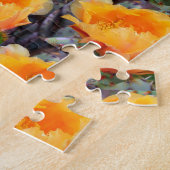 Oranje Prickly Pear Cactus Flower Pattern Legpuzzel (Zijkant)