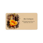 Oranje Prickly Pear Cactus Vloeistof Waterverf Etiket (Voorkant)